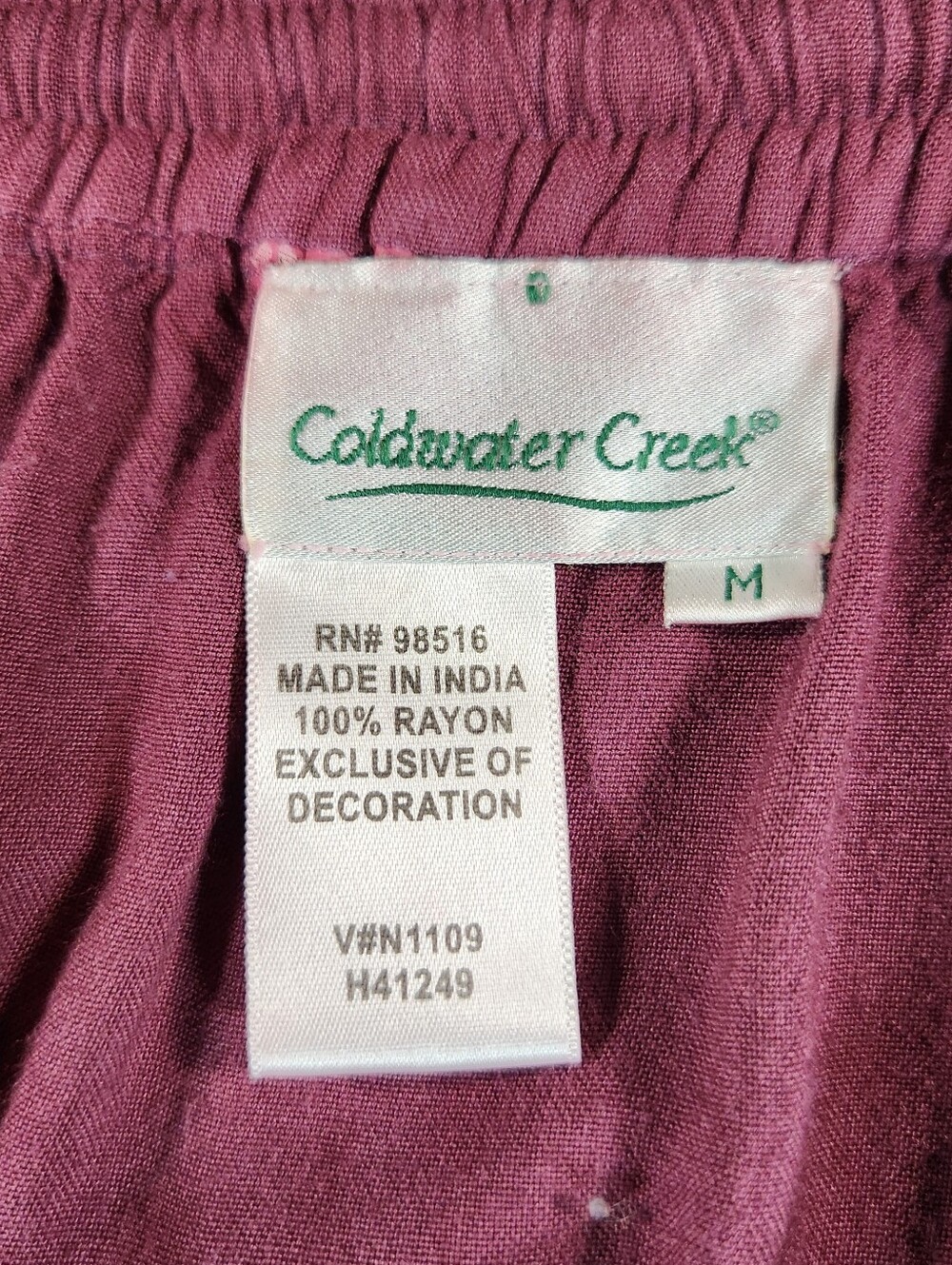 Coldwater Creek Boho Whimsical Fairy Tiered Skirt - Burgundy Medium - Picture 2 of 9